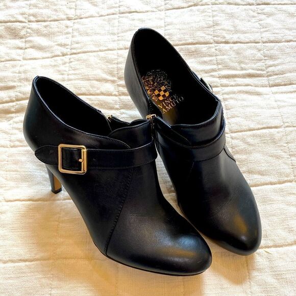 Vince Camuto Vonilesa Black Leather Bootie Women Size 6.5 - Picture 1 of 9